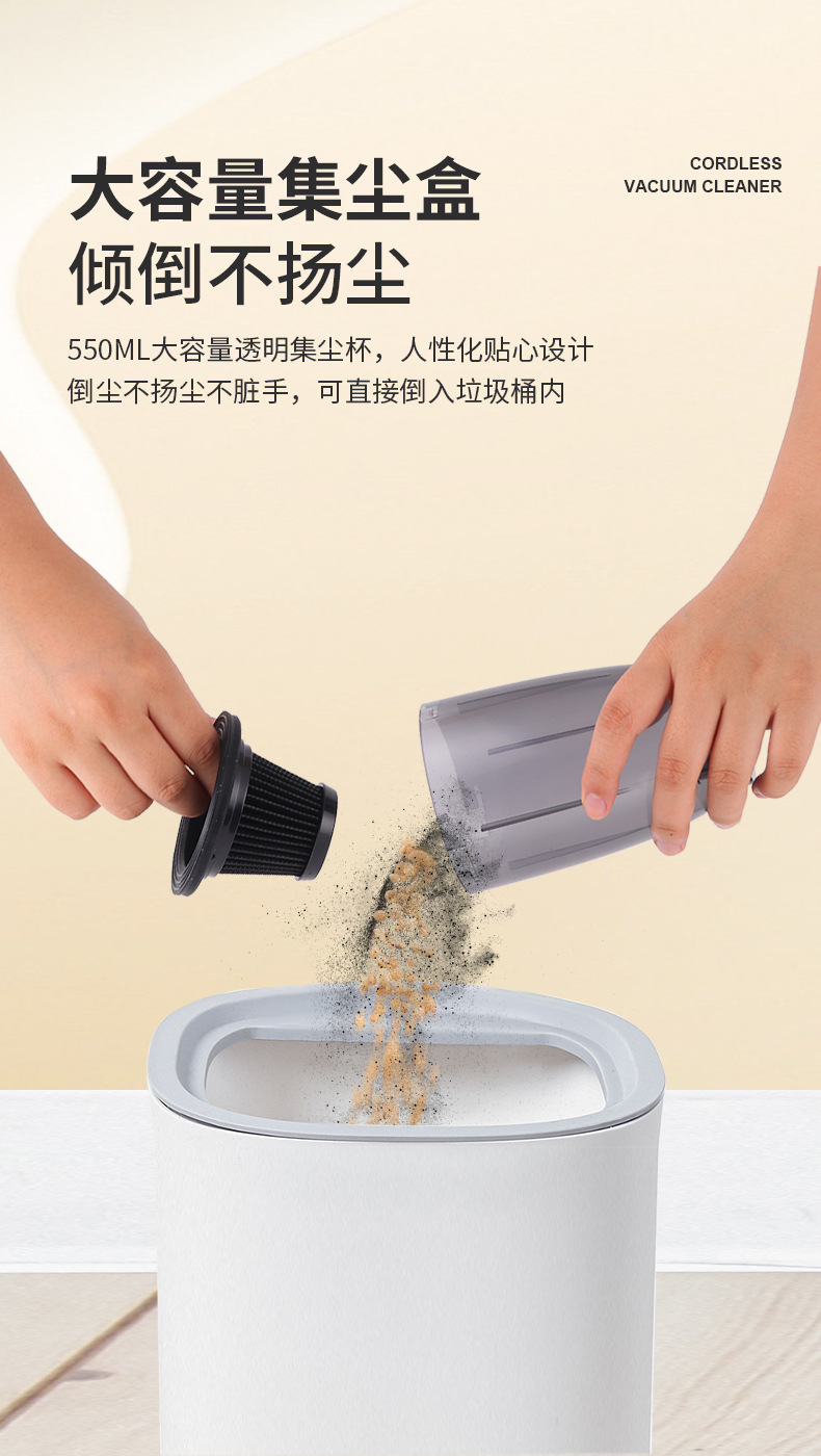 跨境私模手持小型吸尘器无线大吸力家车两用桌面吸尘器车载吸尘器详情16