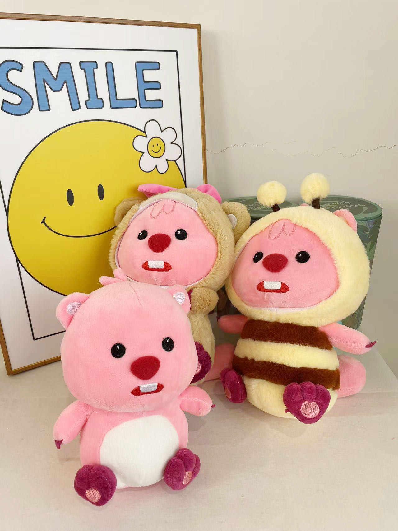 loopy公仔粉色海狸玩偶网红露比毛绒玩具礼物娃娃批发婚庆抛洒详情7