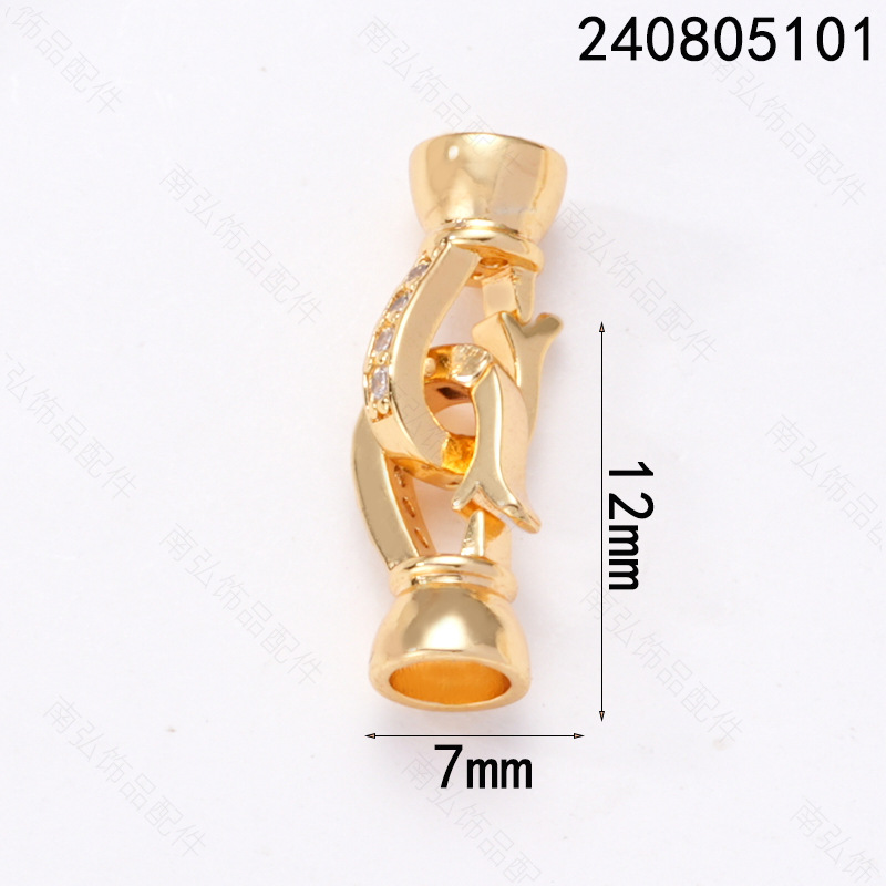 珍珠项链扣头镶锆喇叭扣万能扣收尾扣手链扣毛衣链diy珠宝配件详情5