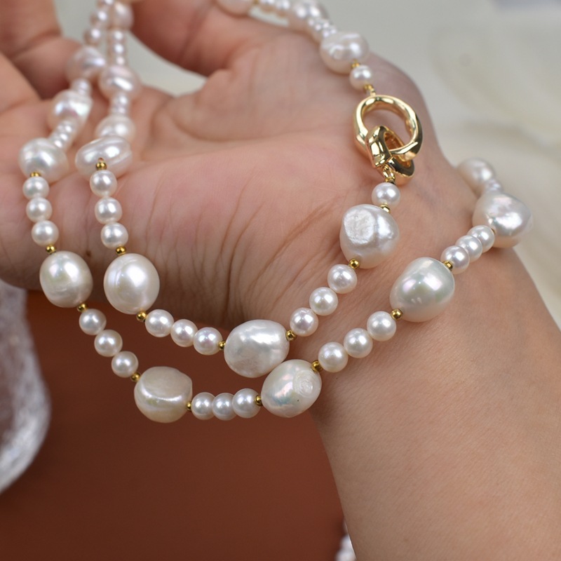 长款轻奢高级感天然淡水珍珠项链女小众设计双层叠带法式毛衣链详情14