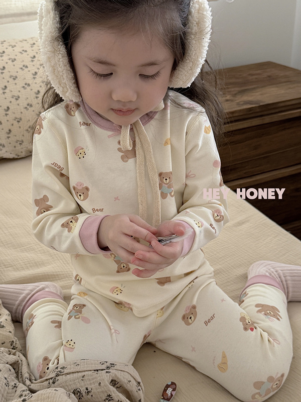 大小卷 Hey honey男女童舒绒秋衣秋裤内衣套装居家服儿童家睡衣详情18