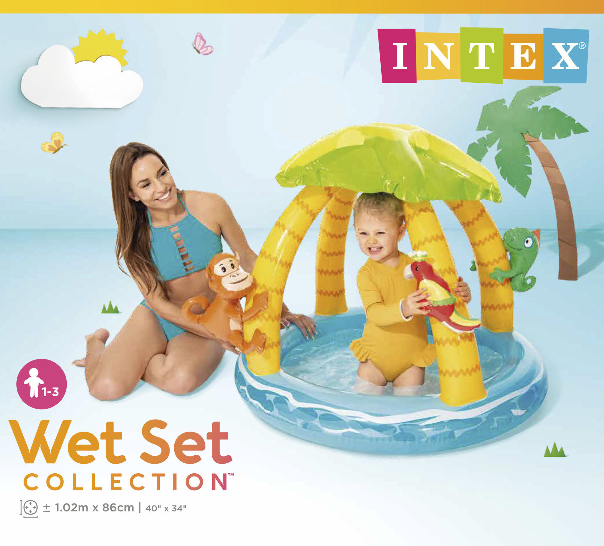 INTEX 58417婴儿童海洋球池围栏充气彩色球波波球池游戏屋室内宝宝玩具详情1