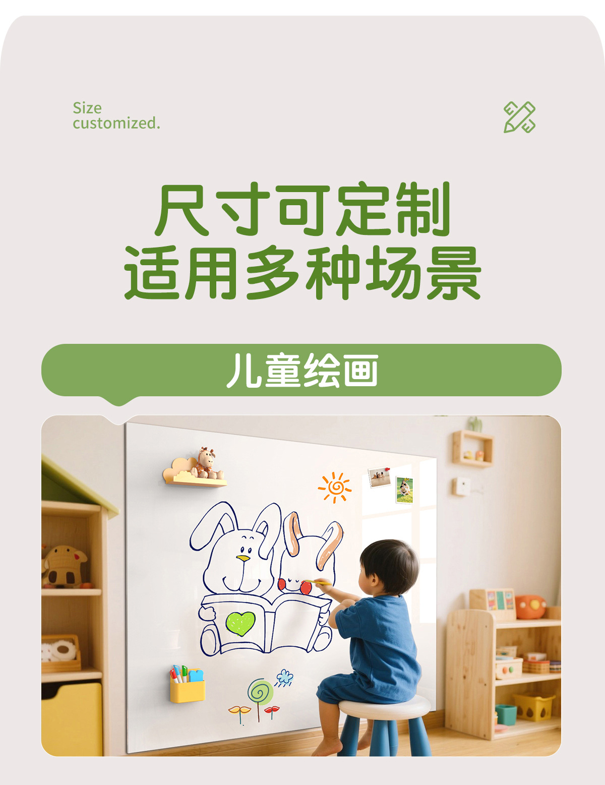 Removable, wall-resistant, single-sided aluminum frame whiteboard for meeting rooms pic 8