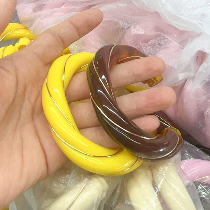 法国复古小众设计扭结设计马卡龙开口手镯个性中古独特轻奢高级感详情8