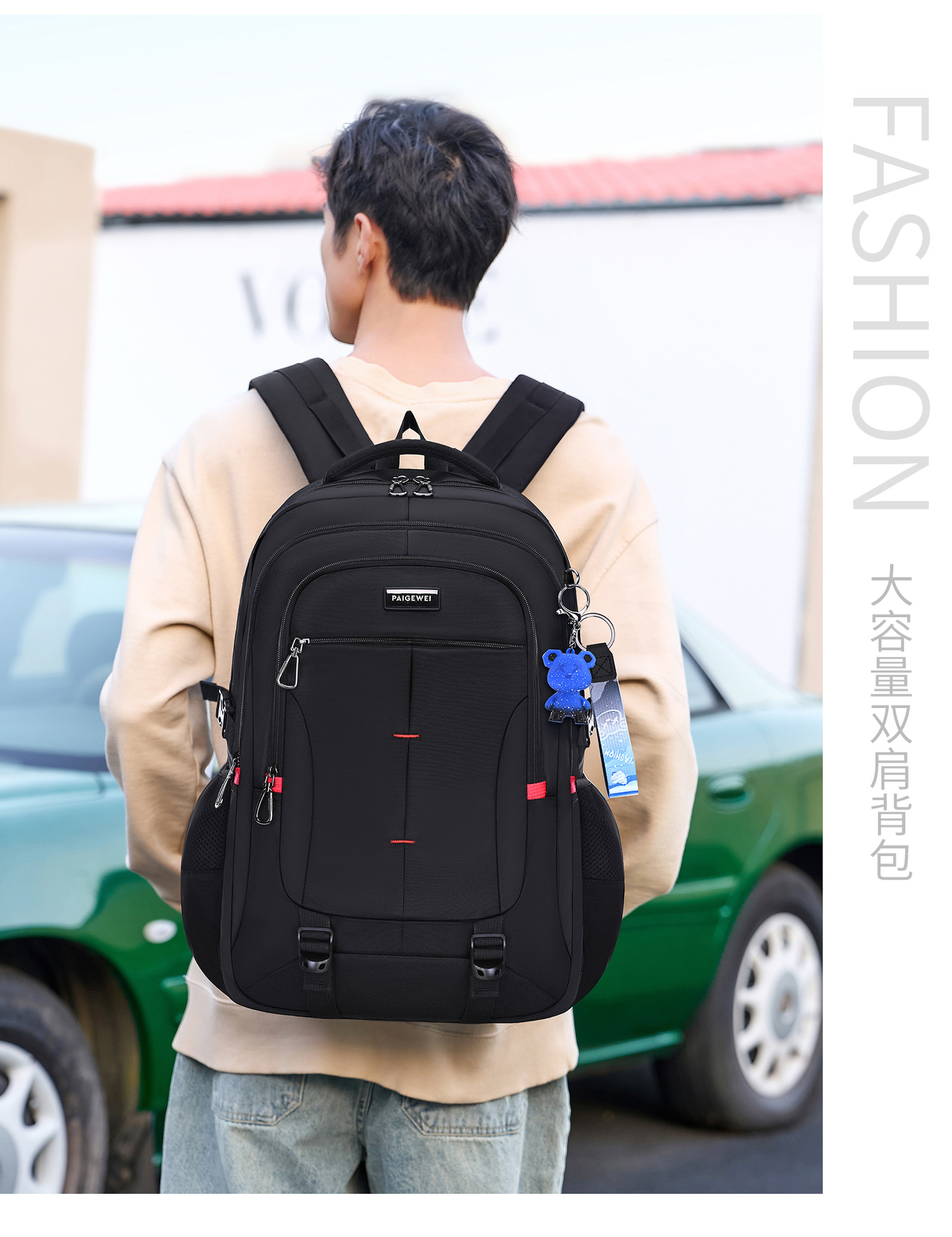 2025 nuevo estudiante de secundaria mochila de escuela para niños junior junior junior junior junior junior mochila de gran capacidad para hombres reducción de carga protección de arnes para hombres pic 16