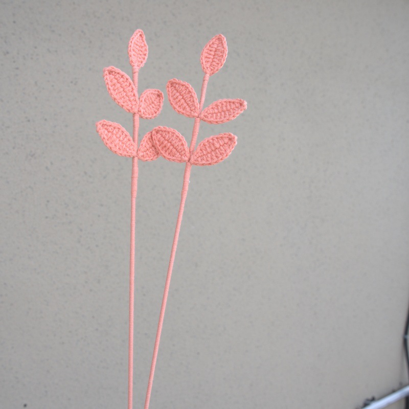 手工钩织花束配饰毛线编织四季叶子圣诞春节装饰批发宠物园艺蕨类植物详情8