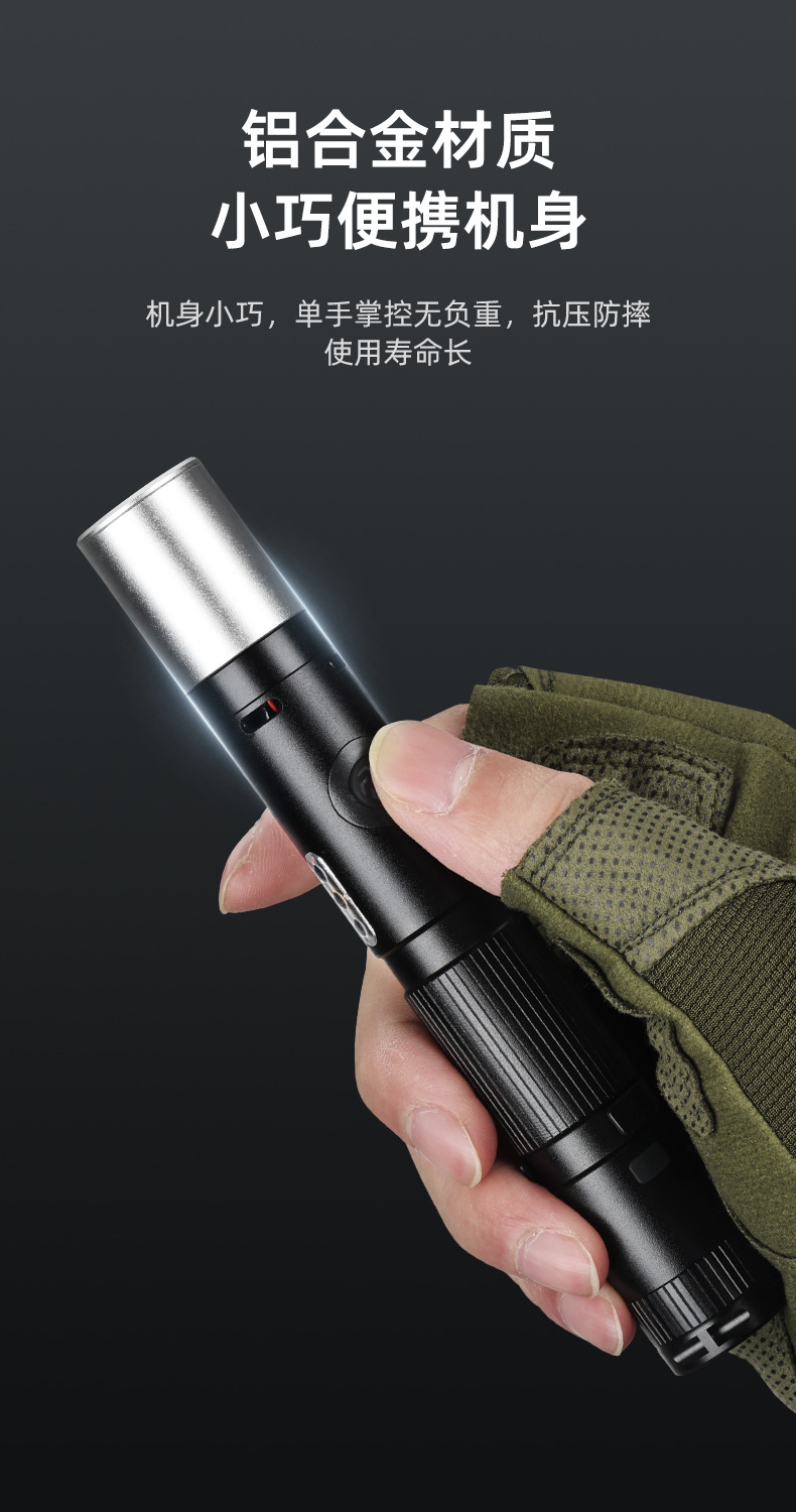 跨境新款强光手电筒远射便携多功能工作灯超亮Type-C充电弯头灯详情14