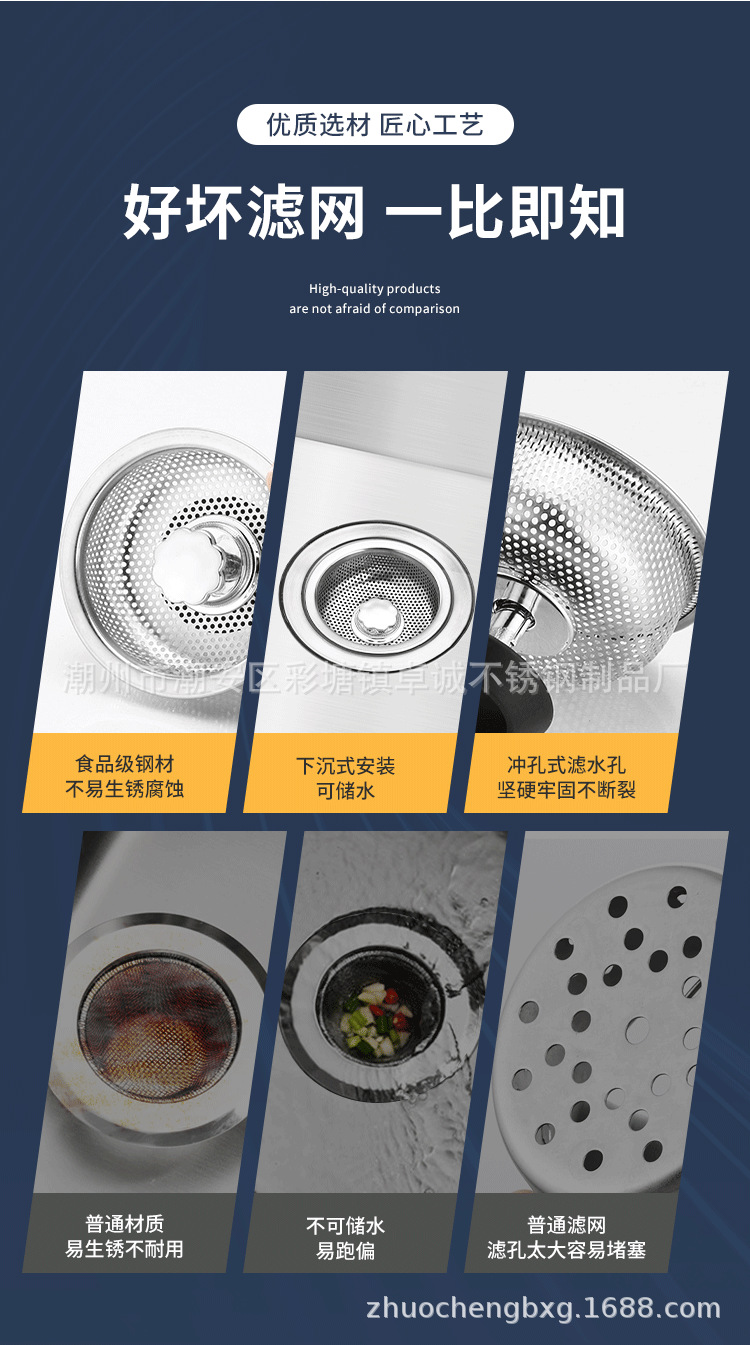 Kitchen sink filter screen, household stainless steel pool filter screen, sewer sink anti-clogging residue universal screen pic 5