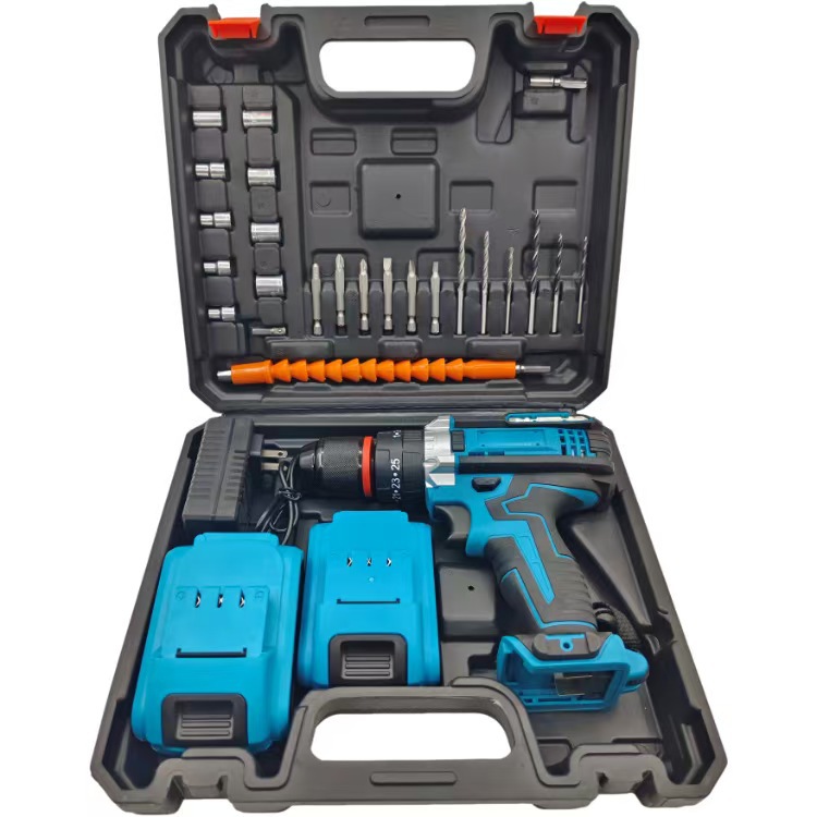 Lithium battery impact drill, hand drill, multi-functional lithium battery drill, power tool, portable household electric screwdriver set pic 6