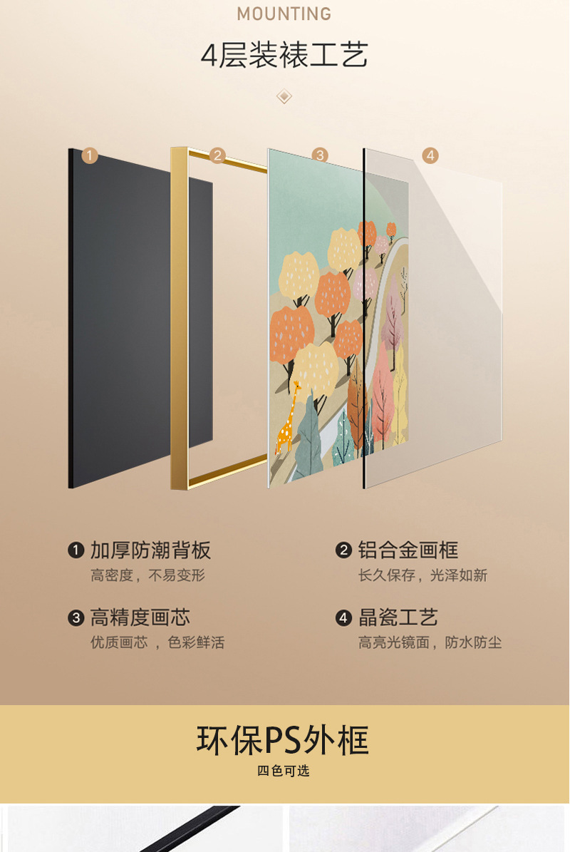 现代轻奢玄关装饰画抽象线条客厅背景墙壁画线条肌理走廊过道壁画详情12