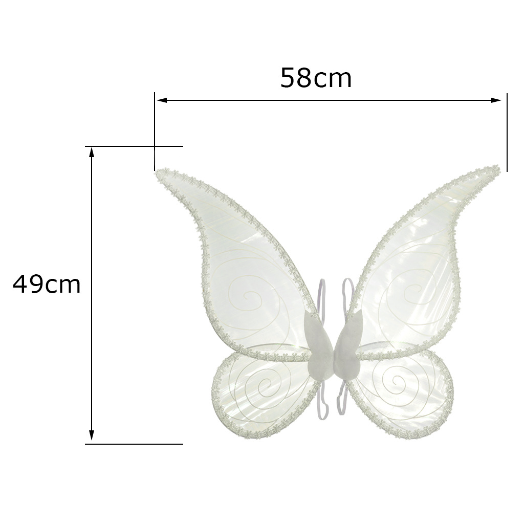 新款精灵翅膀儿童天使背饰节日派对表演服装道具亮片花边蝴蝶翅膀详情16