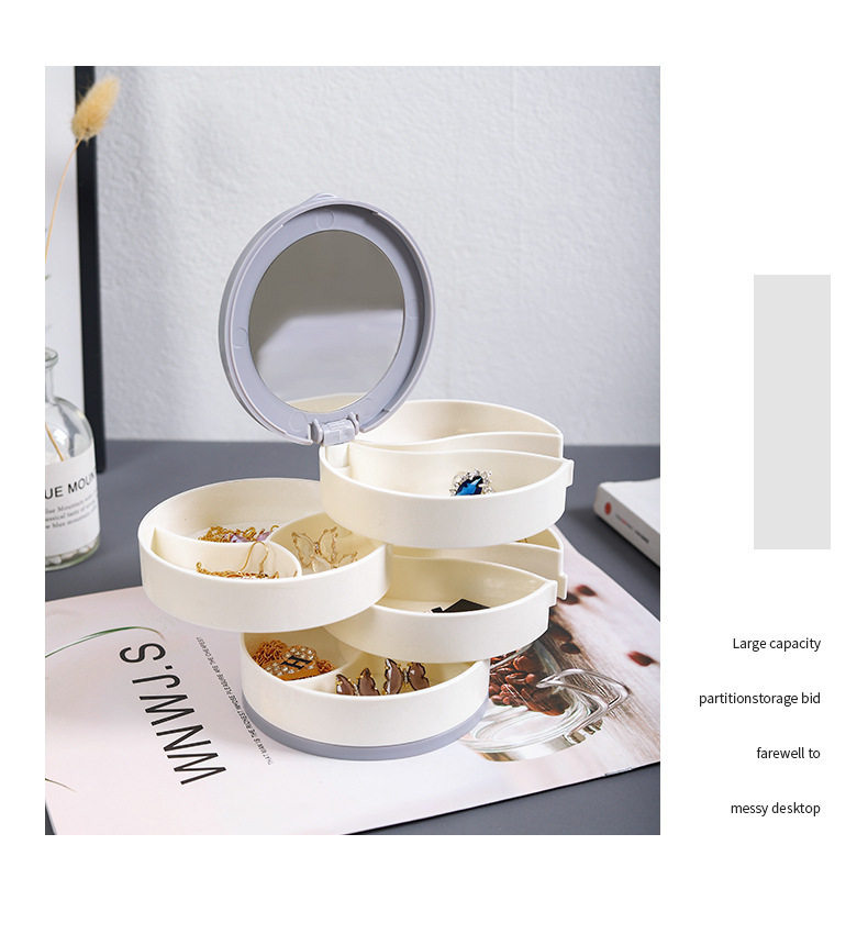 旋转耳钉耳环耳饰首饰收纳盒架小精致收拾饰品网红耳夹包多层盒子详情14