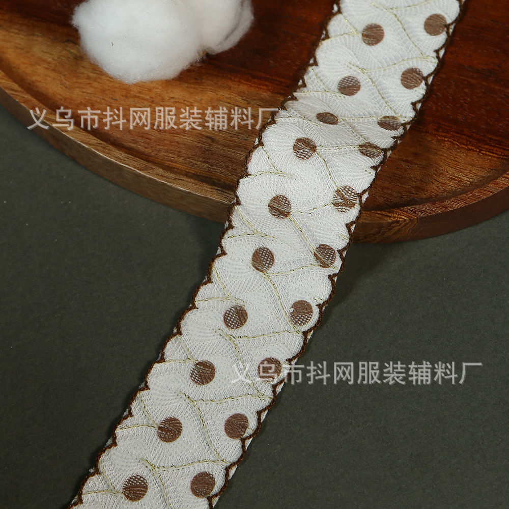 韩系金丝波点刺绣提花织带DIY蝴蝶结发饰服装配饰装饰花边辅料详情3
