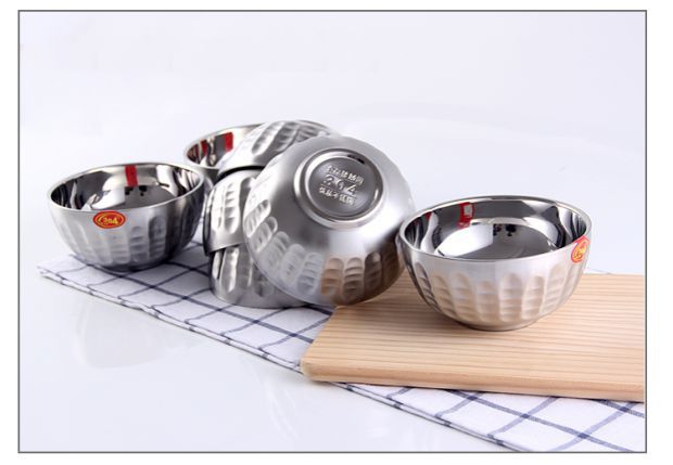 304不锈钢碗批发双层隔热学校食堂家用饭碗汤碗加厚铂金碗亮光碗详情9