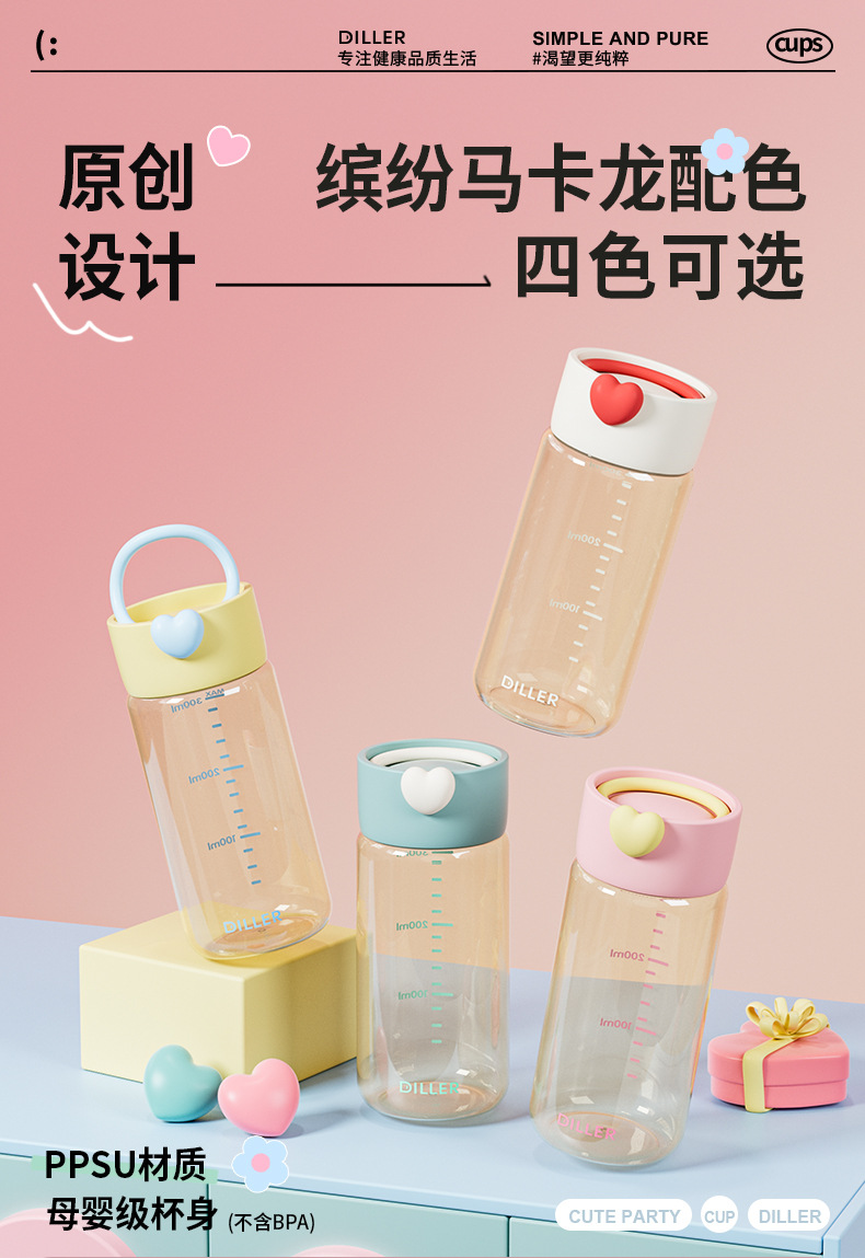 随行ppsu水杯耐摔产检便携直饮水杯耐高温大容量成人刻度杯塑料杯详情1