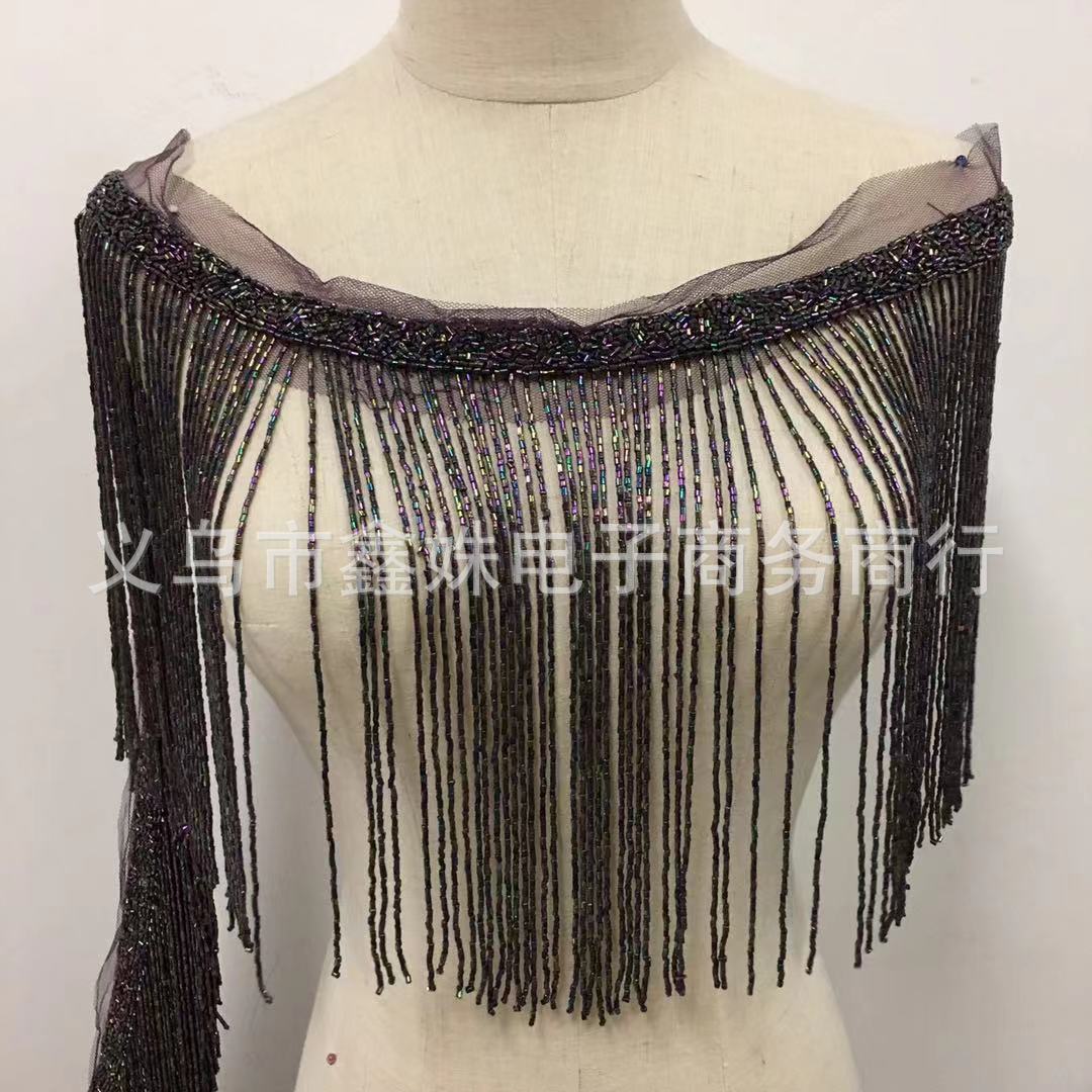 28cm fashionable tube beads, round beads, glass beads, tassels, fringed accessories, suitable for dance costumes pic 5