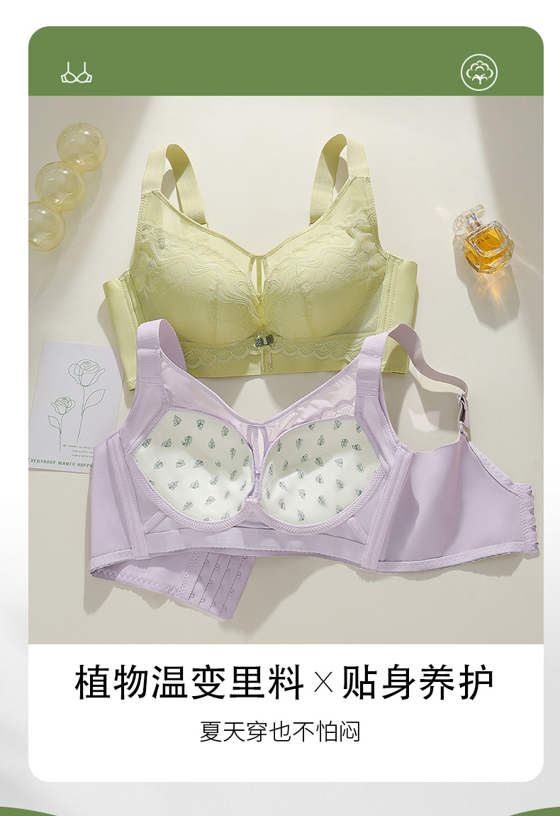 秋冬新款无钢圈大码蕾丝抹胸聚拢大胸显小调整型内衣防下垂文胸详情5