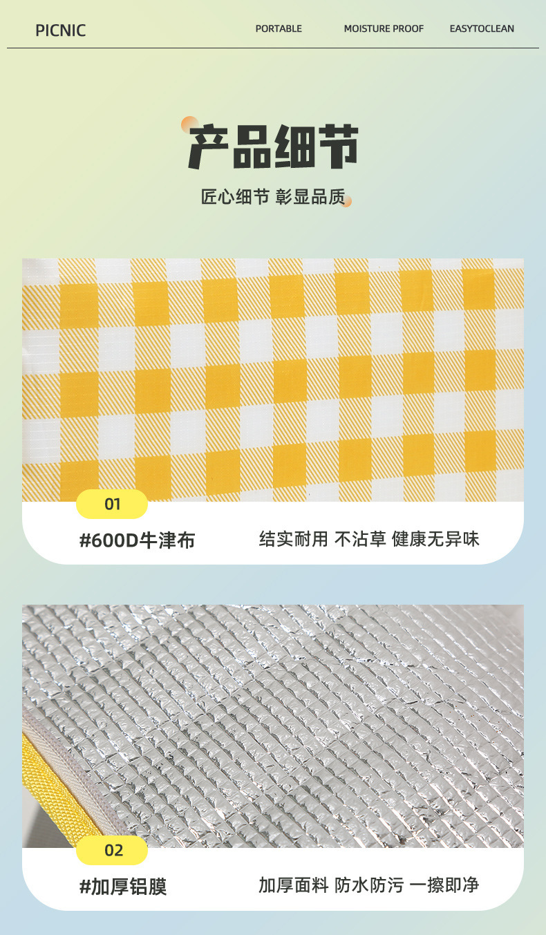 户外手提野餐包加厚上班族学生保温包野餐露营大容量便携包收纳袋详情10