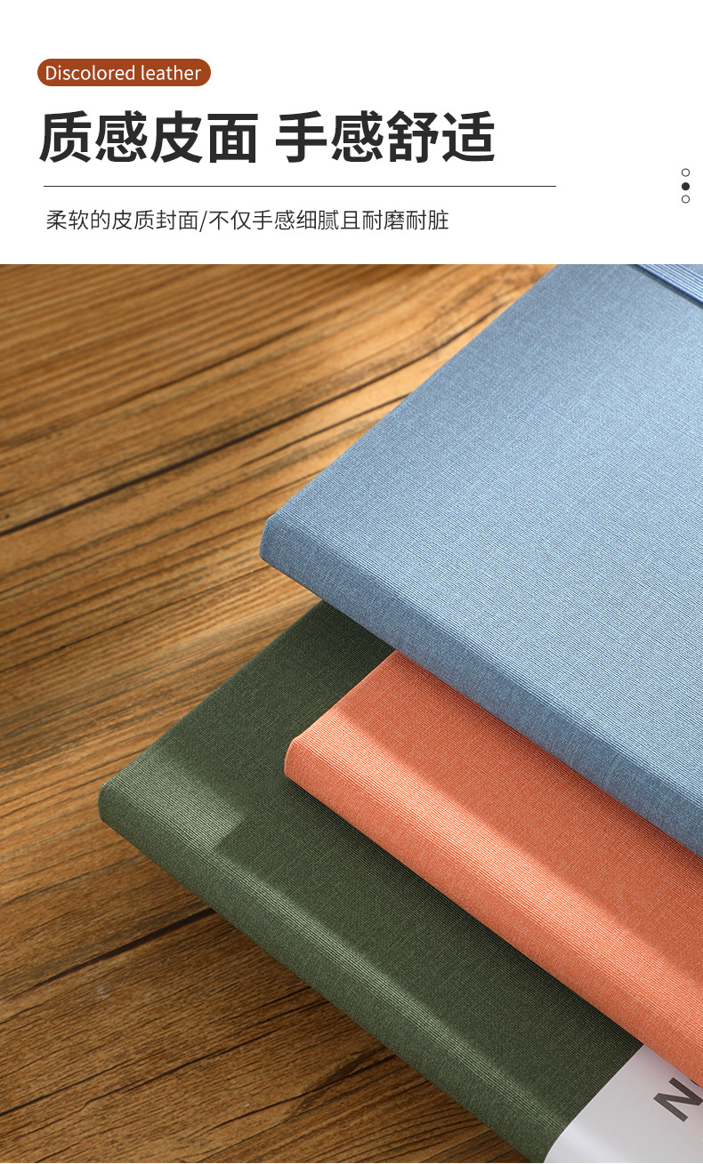 Customized a5 notebook with elastic band, horizontal line dot printing, office notebook, skin-like leather, student diary, high appearance level pic 7