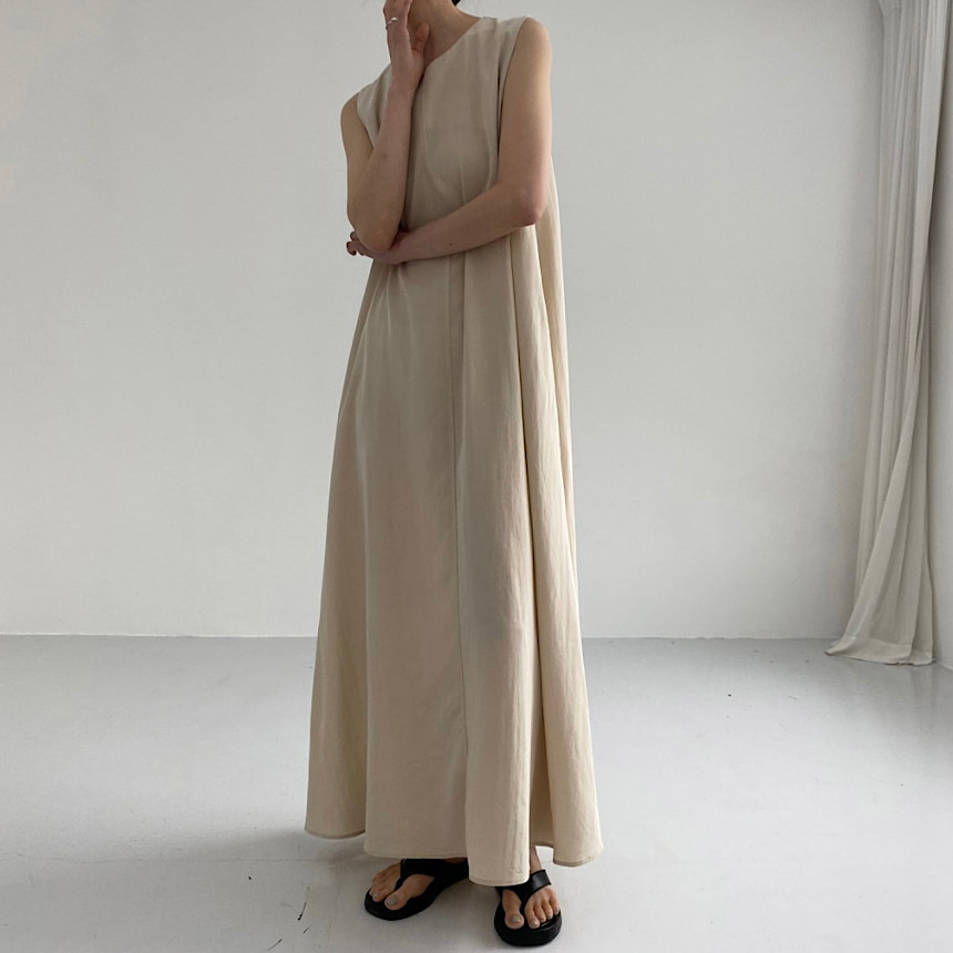 Cross-border bestseller 2024 Summer chic casual, simple and loose sleeveless long cotton and linen dress from Japan and South Korea pic 12