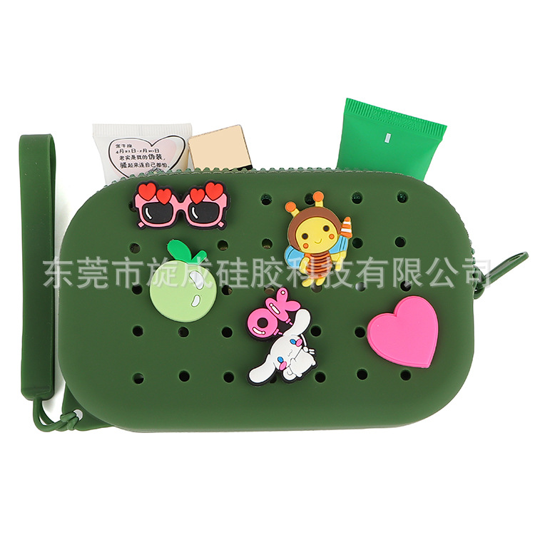 新款硅胶小椭圆零钱包化妆包DIY装饰洞洞硅胶收纳包diy洞洞装饰包详情4