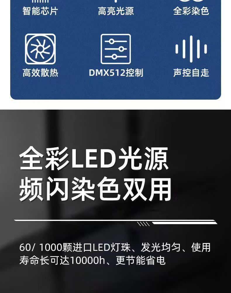 8+8频闪灯LED爆闪48+8段频闪RGB背景染色灯跑马灯酒吧舞台全彩详情3