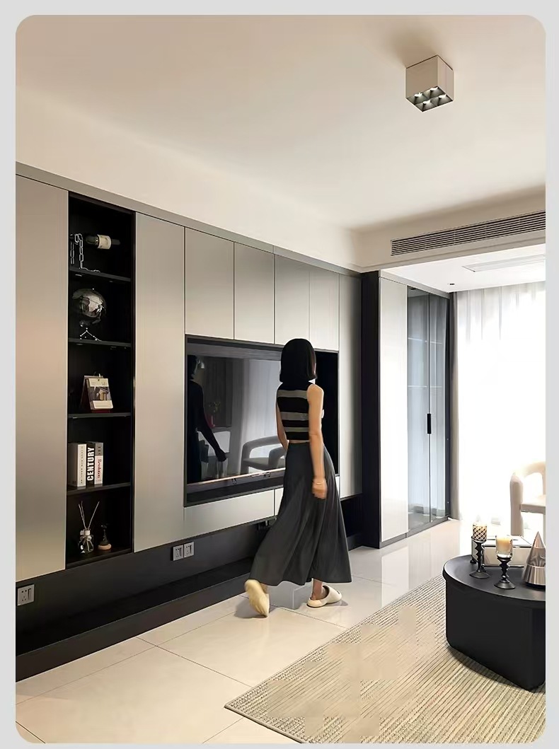 竹炭木金属板金属拉丝饰面板碳晶板镜面护墙板竹木纤维装饰木饰面详情6