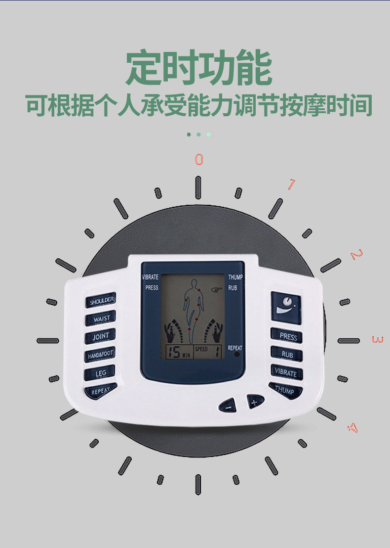 The JR309A Cross-border medium-frequency physiotherapy massage device is a multi-functional digital meridian electronic pulse acupuncture and kneading device for home use pic 10