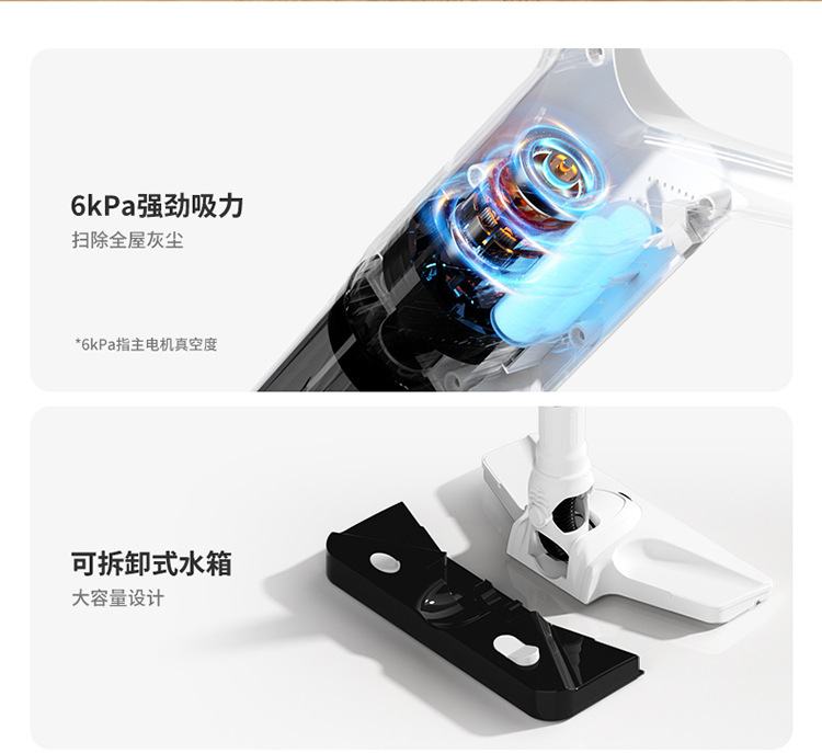 New cross-border wireless vacuum cleaner with all-in-one suction and mopping function, household handheld rechargeable high-power vacuum cleaner, high power pic 2