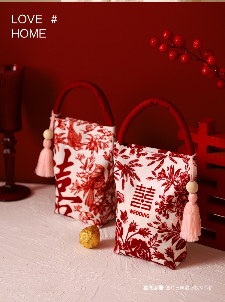 2025 New wedding candy bag, gift bag, candy cloth bag, empty, simple and elegant, specially designed for wedding return gifts pic 9