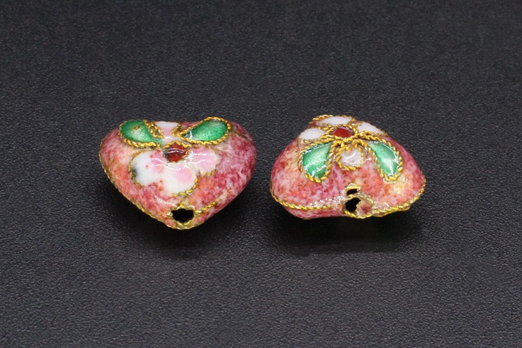 Traditional high-temperature cloisonne enamel filigree silver blue DIY jewelry accessory beads Cloisonne 13# chicken heart pic 4