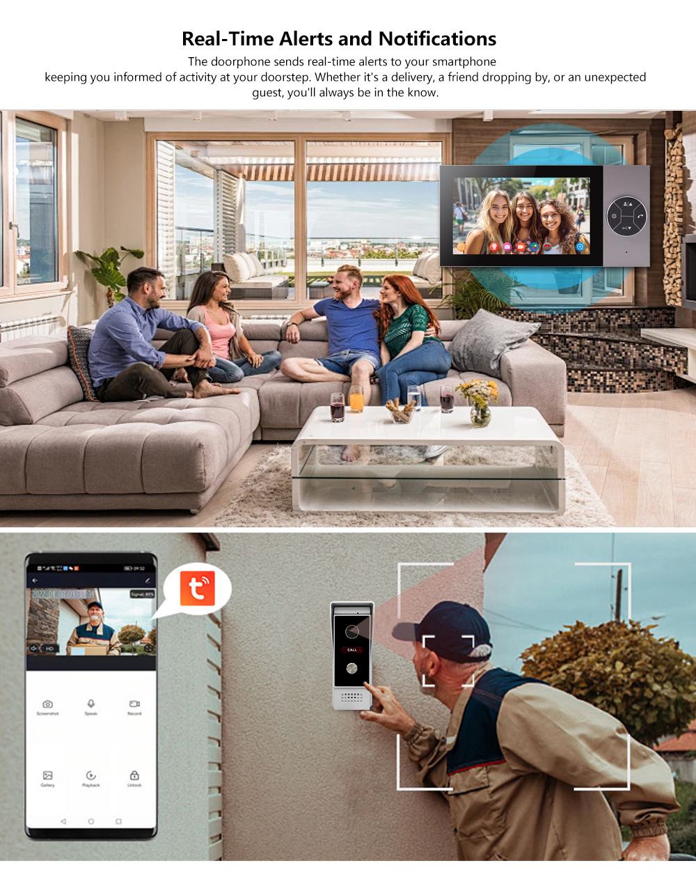 TUYA Video doorbell, WIFI motion detection access control system, remote unlocking, high-definition video doorbell, smart TUYA, wholesale for foreign trade pic 7