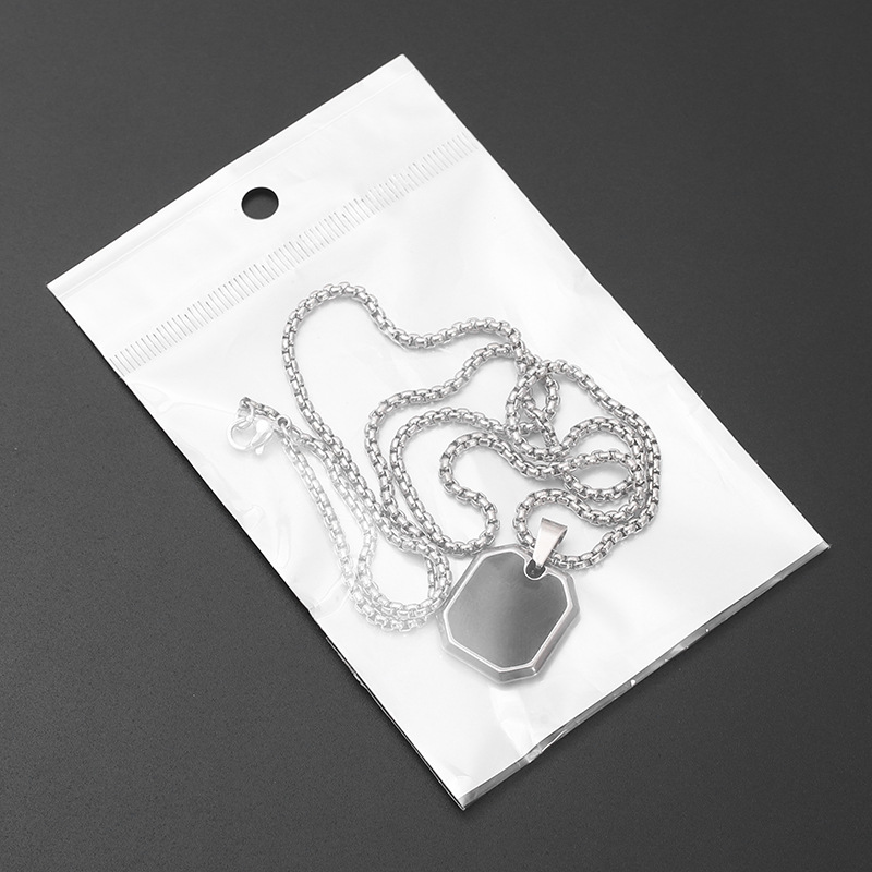 2026 cross-border foreign trade consignment new black spray-painted pendant necklace with stainless steel chain pic 6