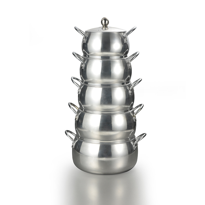 Cross-border bestseller aluminum pot 16-28cm thin and matte aluminum soup pot, commercial hotel cookware, aluminum pot set pot pic 3
