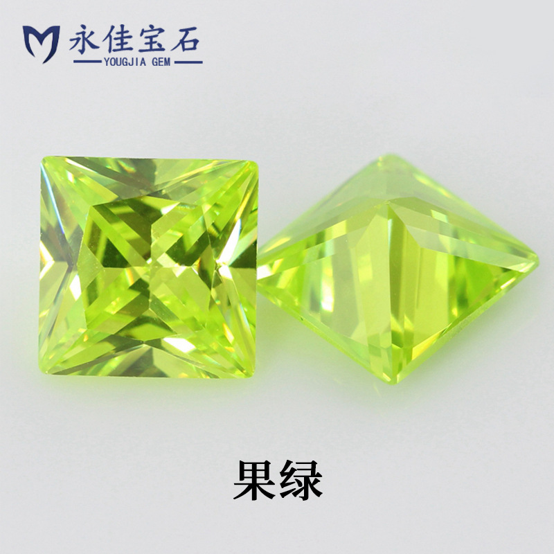 永佳宝石正方形直角车花锆石尖底人造公主方CZ合成裸石2*2~7*7mm详情2