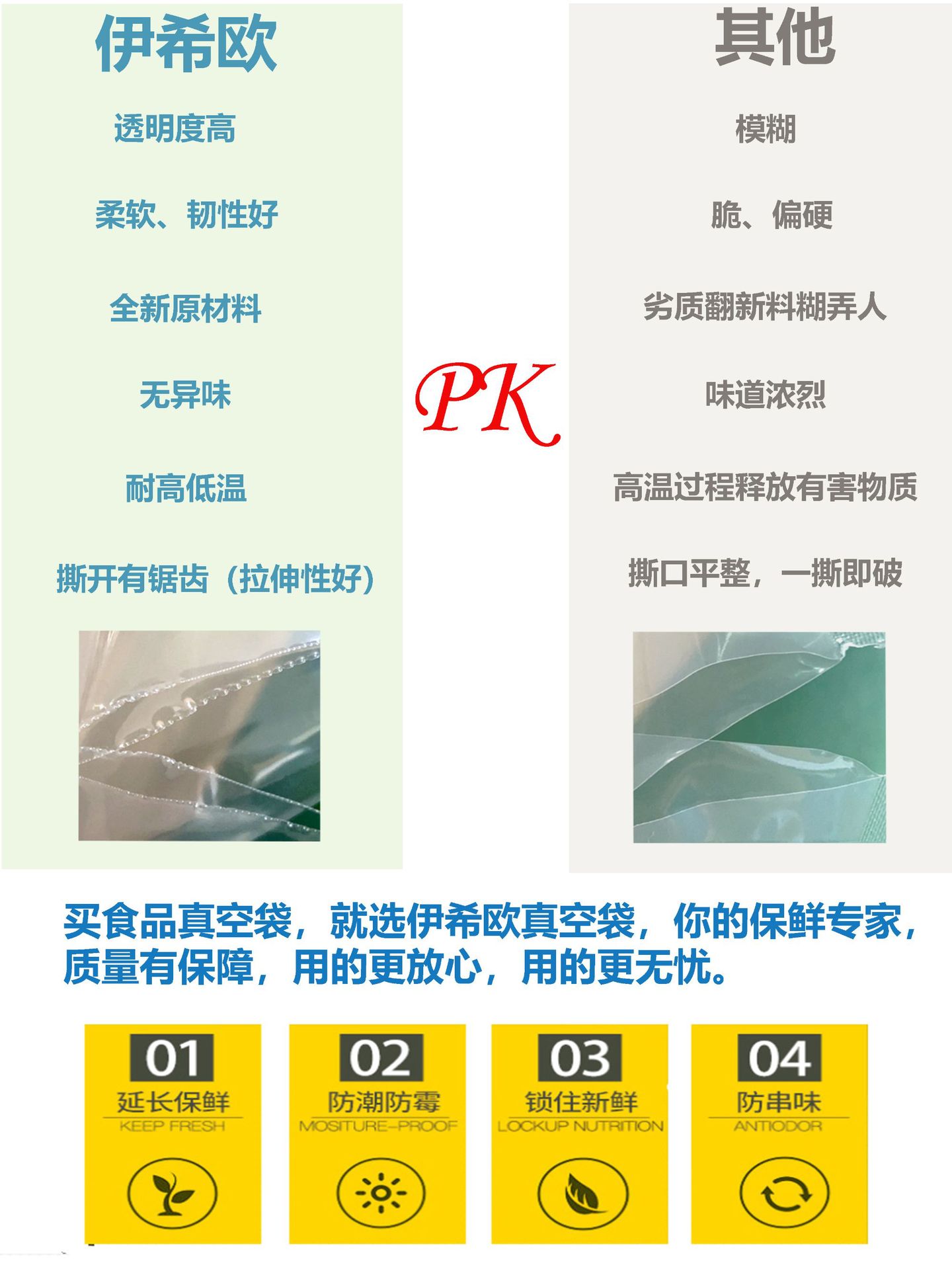 Wholesale of transparent plastic packaging bags, food preservation composite polyester vacuum bags, smooth sealed cooked food bags pic 7