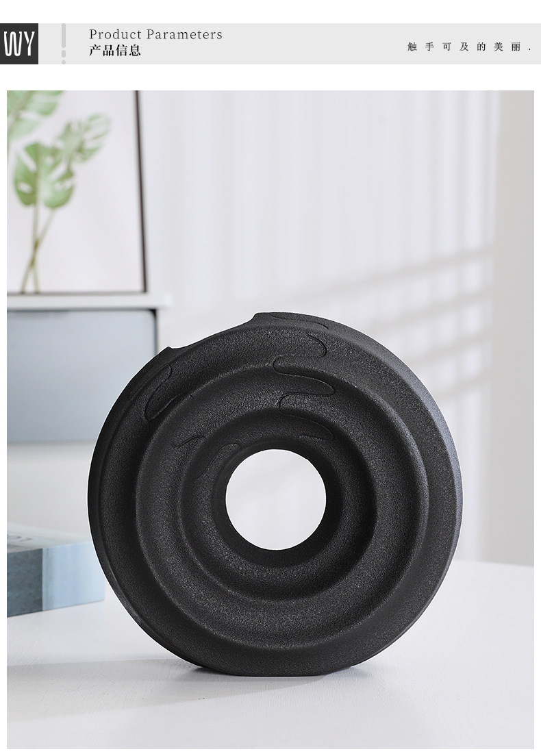 2025 European-style light luxury retro round creative ceramic vase, simple bedroom home entrance flower arrangement, handicraft vase, home decoration pic 6