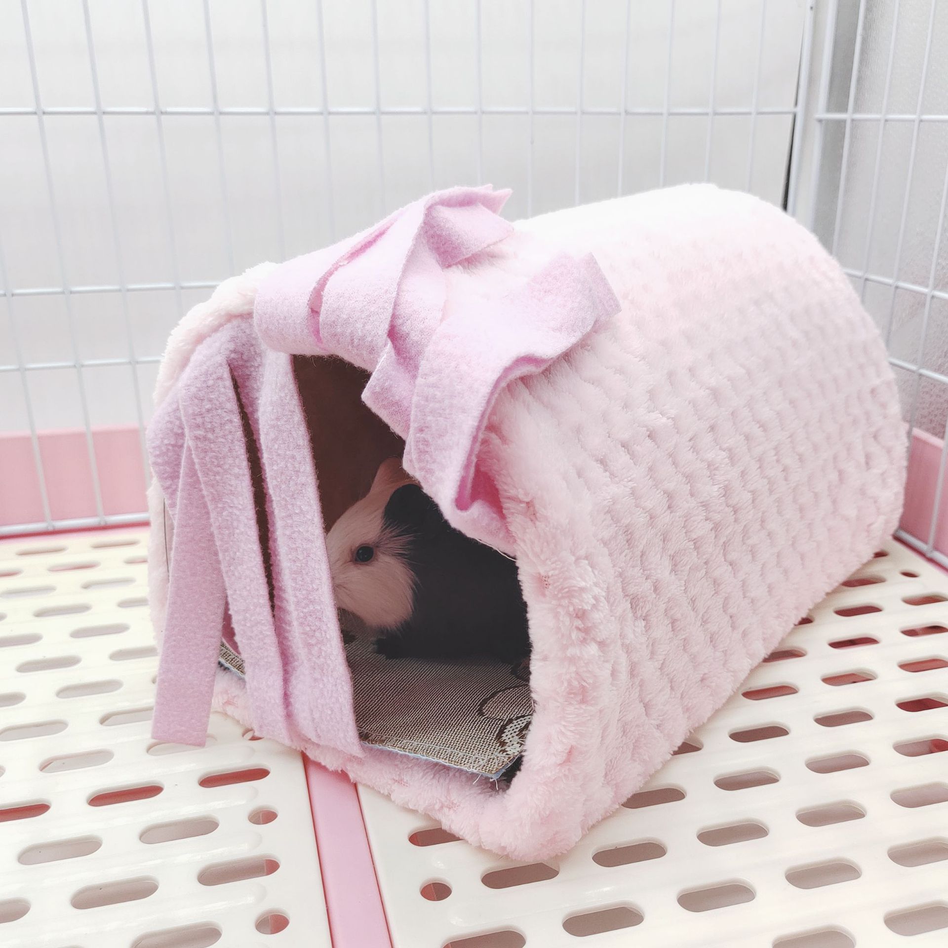 仓鼠豚鼠兔子流苏隧道窝 荷兰猪通道小型动物通道栖息场所隐蔽屋详情8