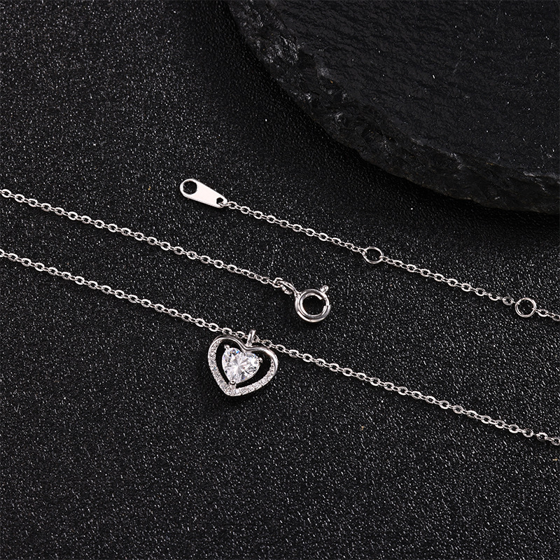 S925 All-silver Swan Kiss Heart Necklace for Women, 26 new style gourd pendant love bouquet necklace pic 18