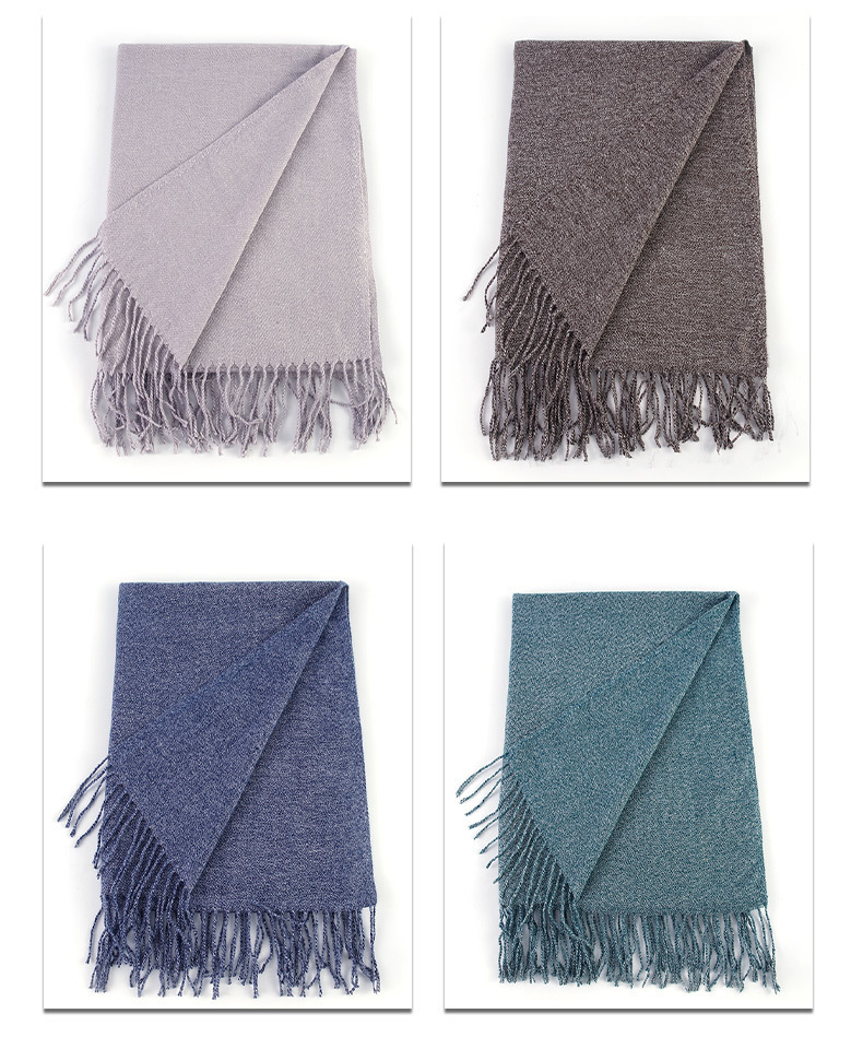 单色夹花仿羊绒围巾纯色披肩刺毛秋冬保暖高级感外贸跨境男女厂家详情9