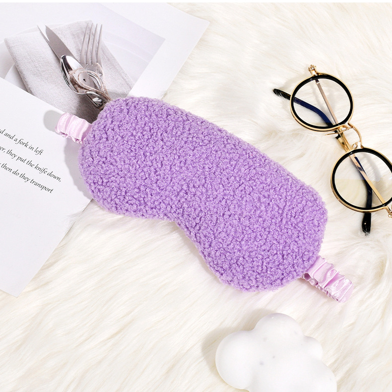 毛绒眼罩现货批发泰迪绒眼罩秋冬舒适亲肤仿真丝护眼罩遮光睡眠详情29