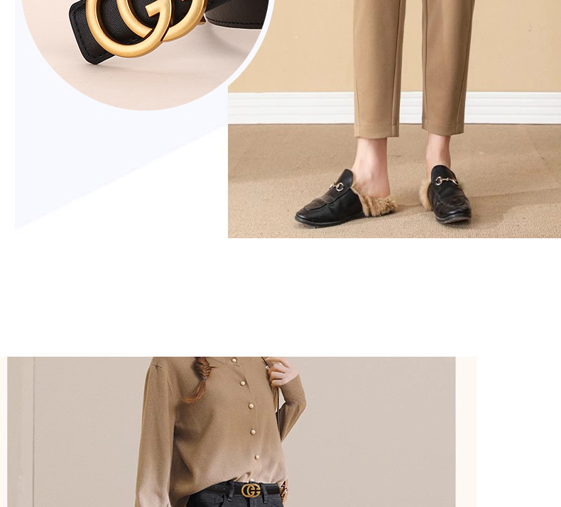 G字女士真皮皮带牛皮腰带商务休闲简约时尚百搭西装字母裤带ins风详情6