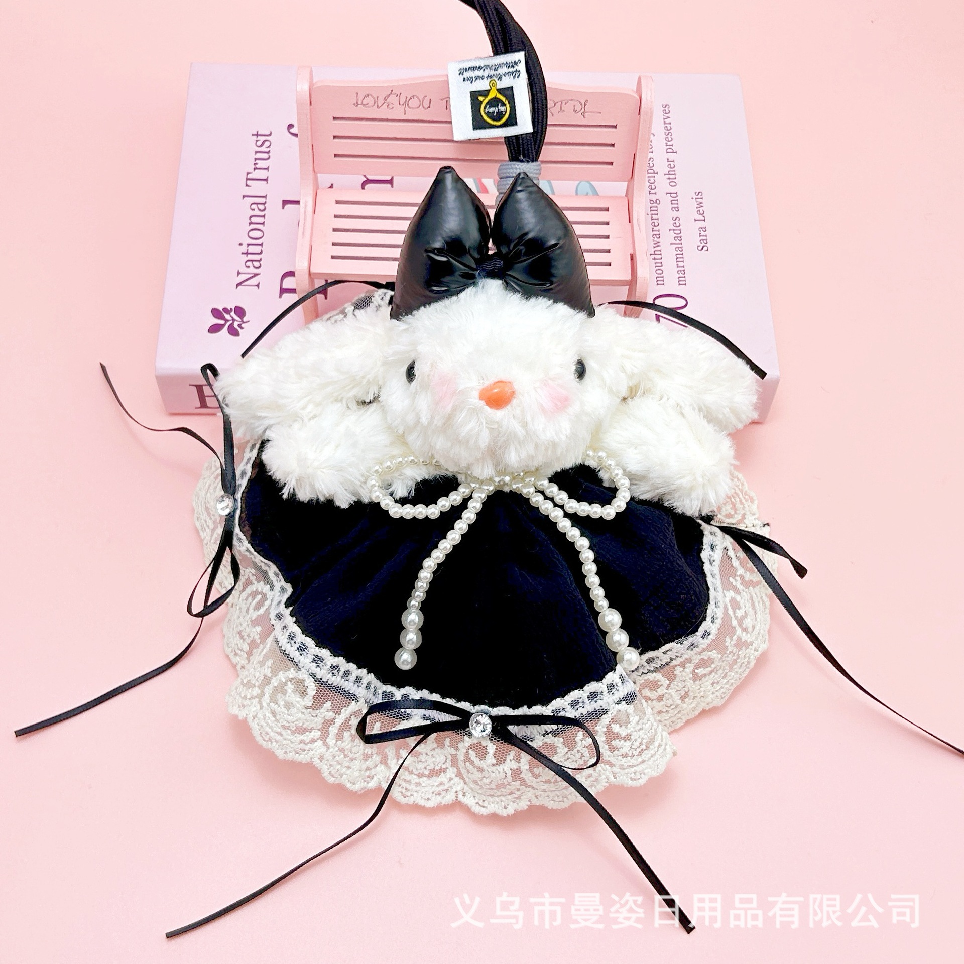 手工可爱垂耳兔毛绒玩具少女心钥匙扣公主裙精致兔子公仔摆摊批货详情10