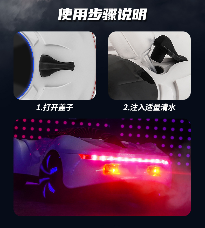 Cross-border Y19 Dual Spray Drift Car Gesture Sensing Racing Car Stunt Supercar Remote Control Car Toy Boy Sports car pic 11