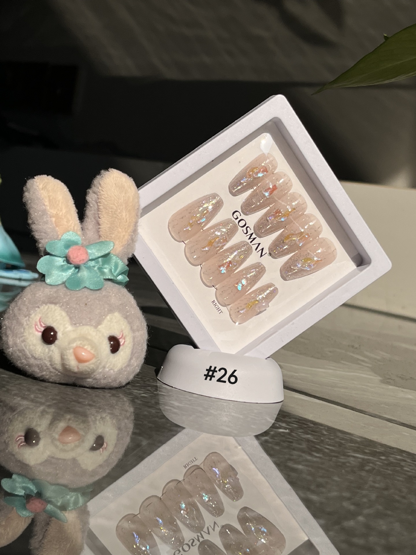 戈斯曼2023新款24片手工穿戴软甲法式中长款温柔气质无痕甲片女美甲贴纸详情12