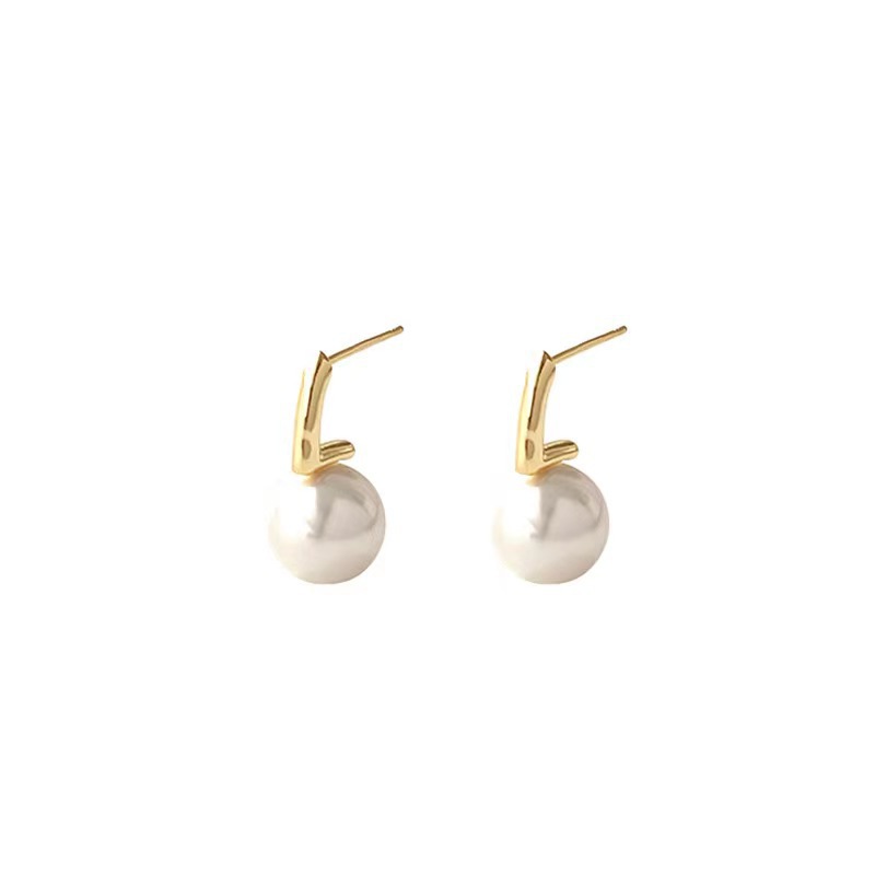 High-end, simple pearl stud earrings for women, fashionable and trendy niche earrings, versatile and suitable for commuting, wholesale of stud accessories pic 9