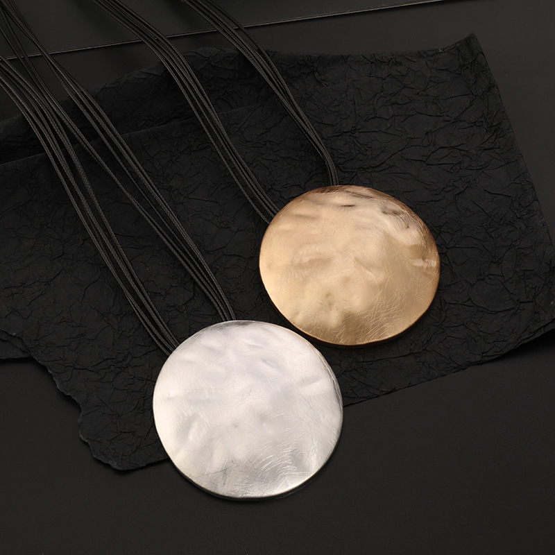 亚马逊跨境专供新款项链欧美复古大圆形高级毛衣链女士长项链批发详情9