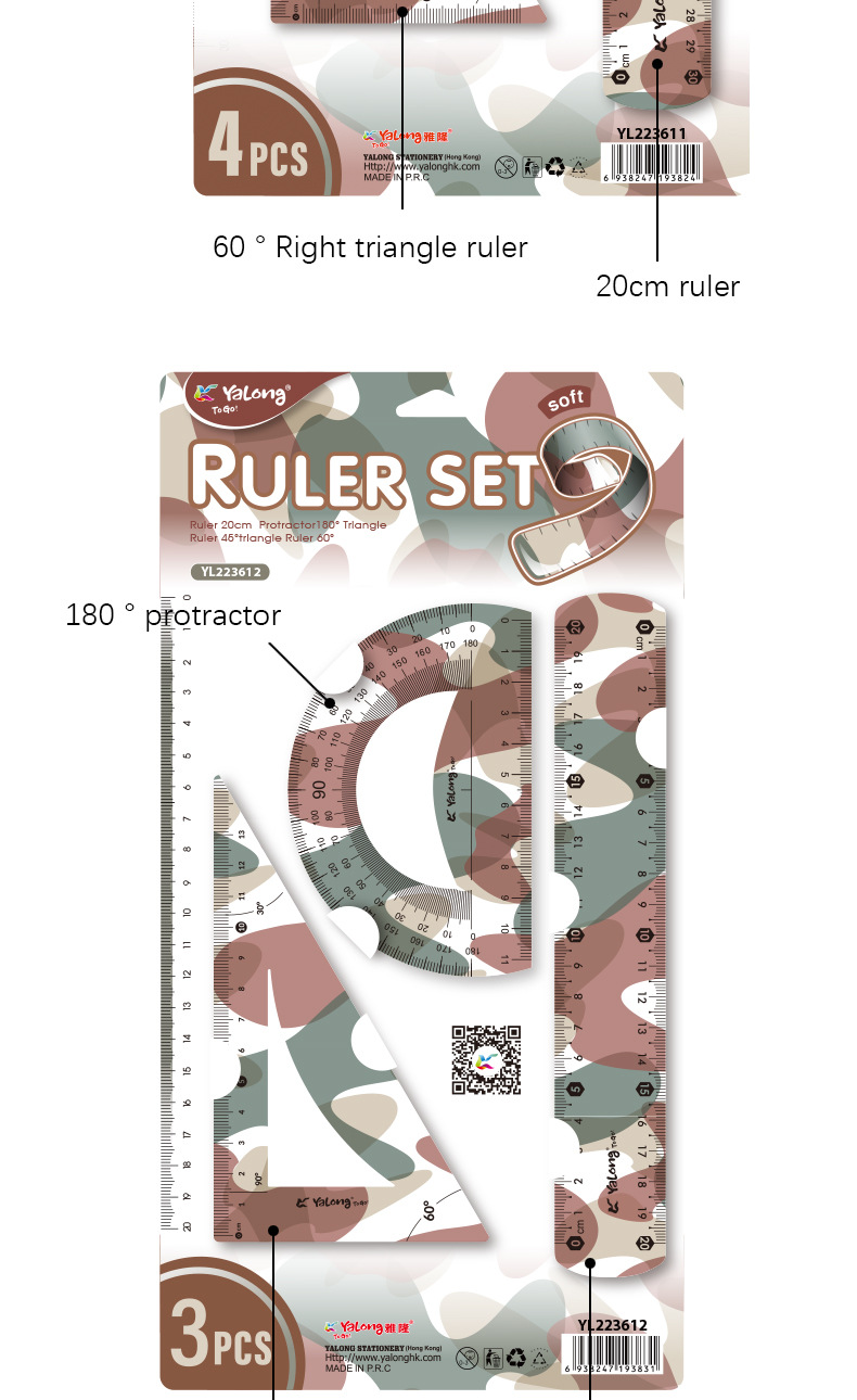 30 cm Yalong cross-border plastic flexible ruler for school supplies pic 8