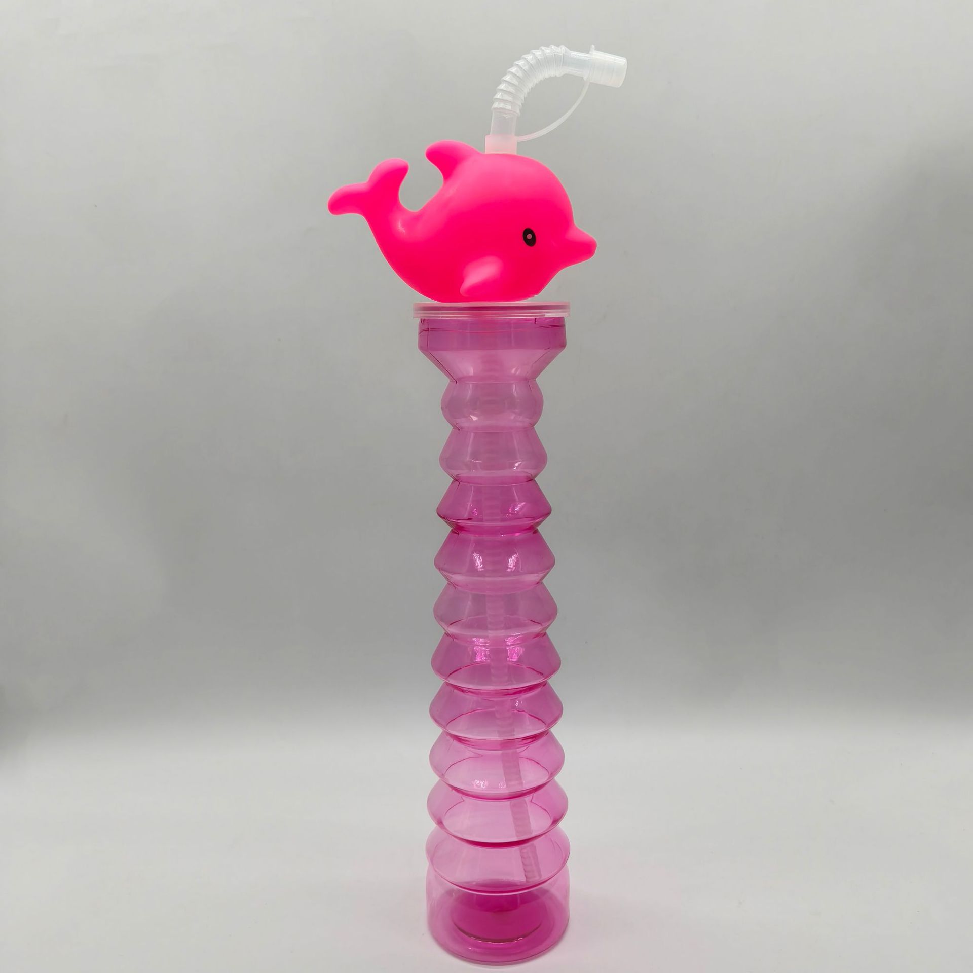 Cross-border bestsellers: Disposable cartoon animal plastic cups, juice drink bottles, little dolphin coconut tree creative straw cups pic 6