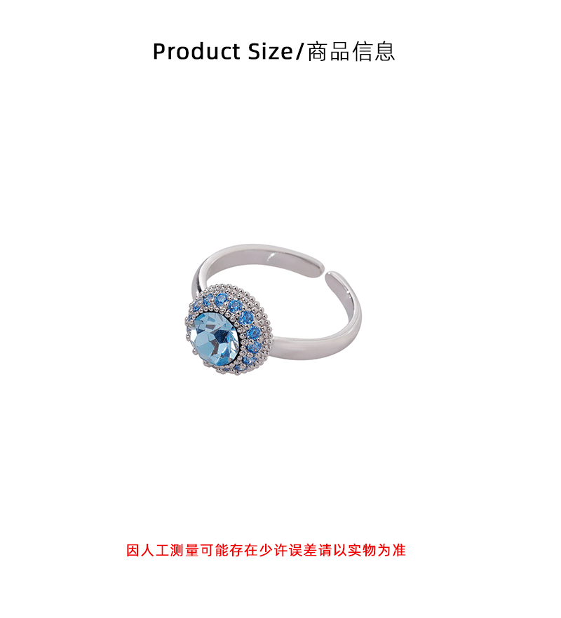 Hyacinth ligero extravagancia superflash azul marino anillo con diamantes mujer 2025 shake yin boom estilo anillo moda temperamento alto sentido anillo abierto pic 3